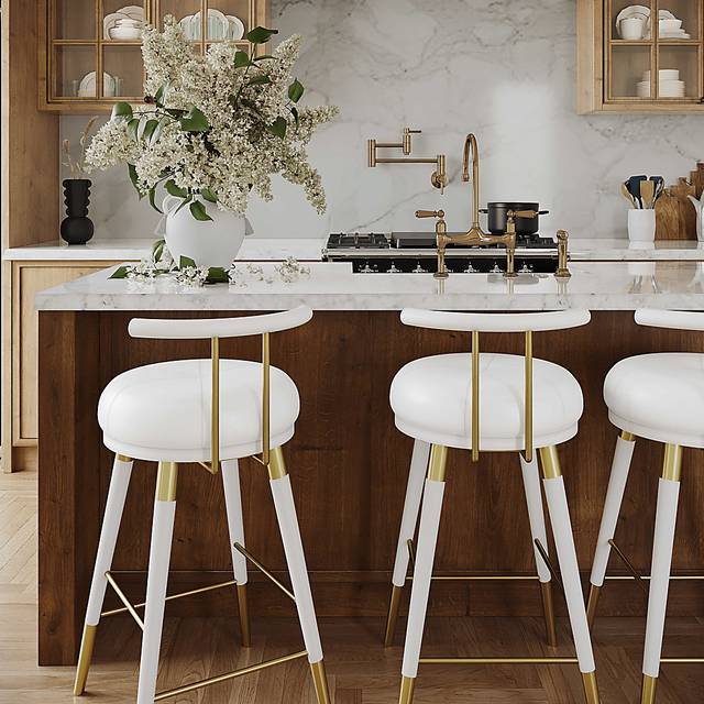 Donnalin White Counter Stool - Thumbnail - Image 2