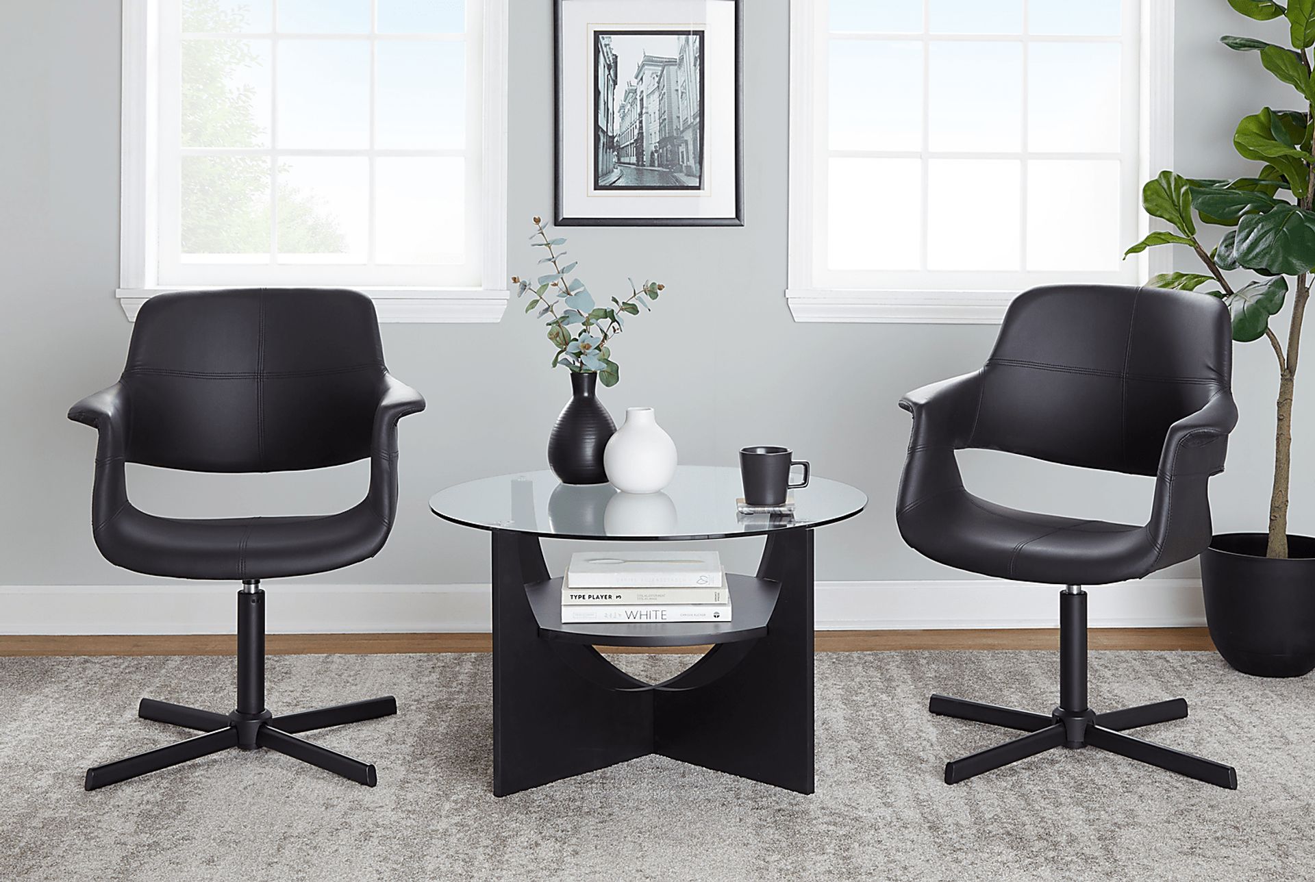 Donneita Black Swivel Accent Chair - Image 2