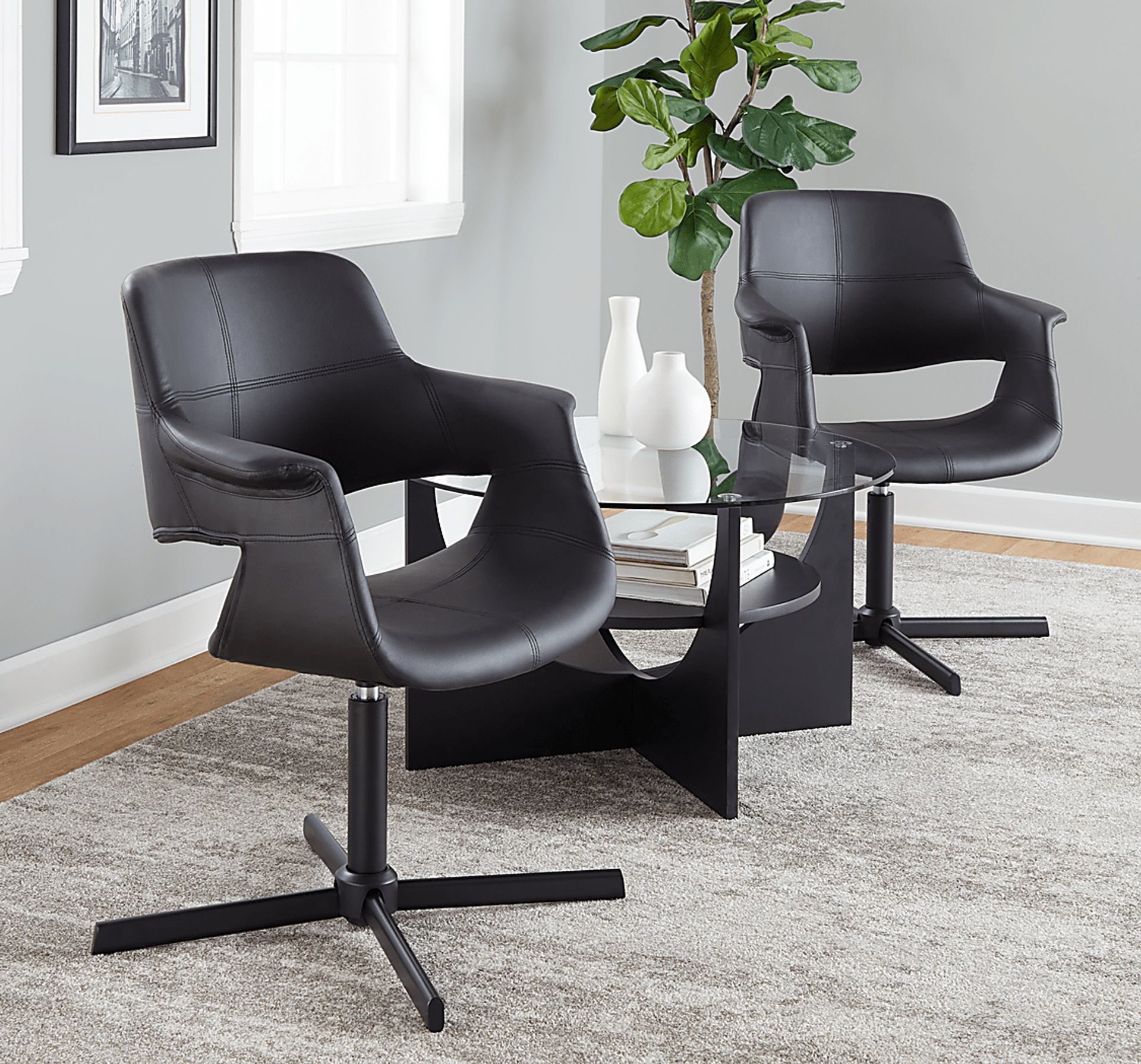 Donneita Black Swivel Accent Chair - Image 8