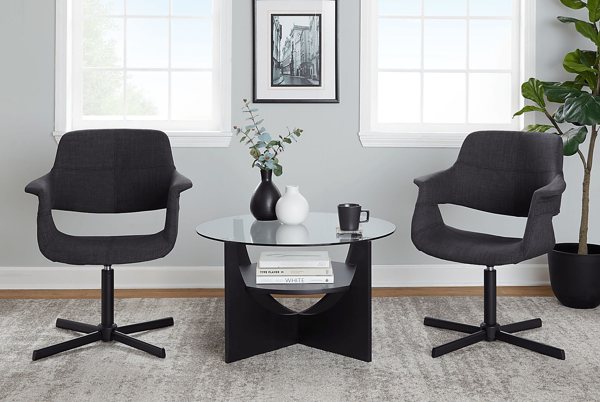 Donneita Charcoal Swivel Accent Chair - Image 2
