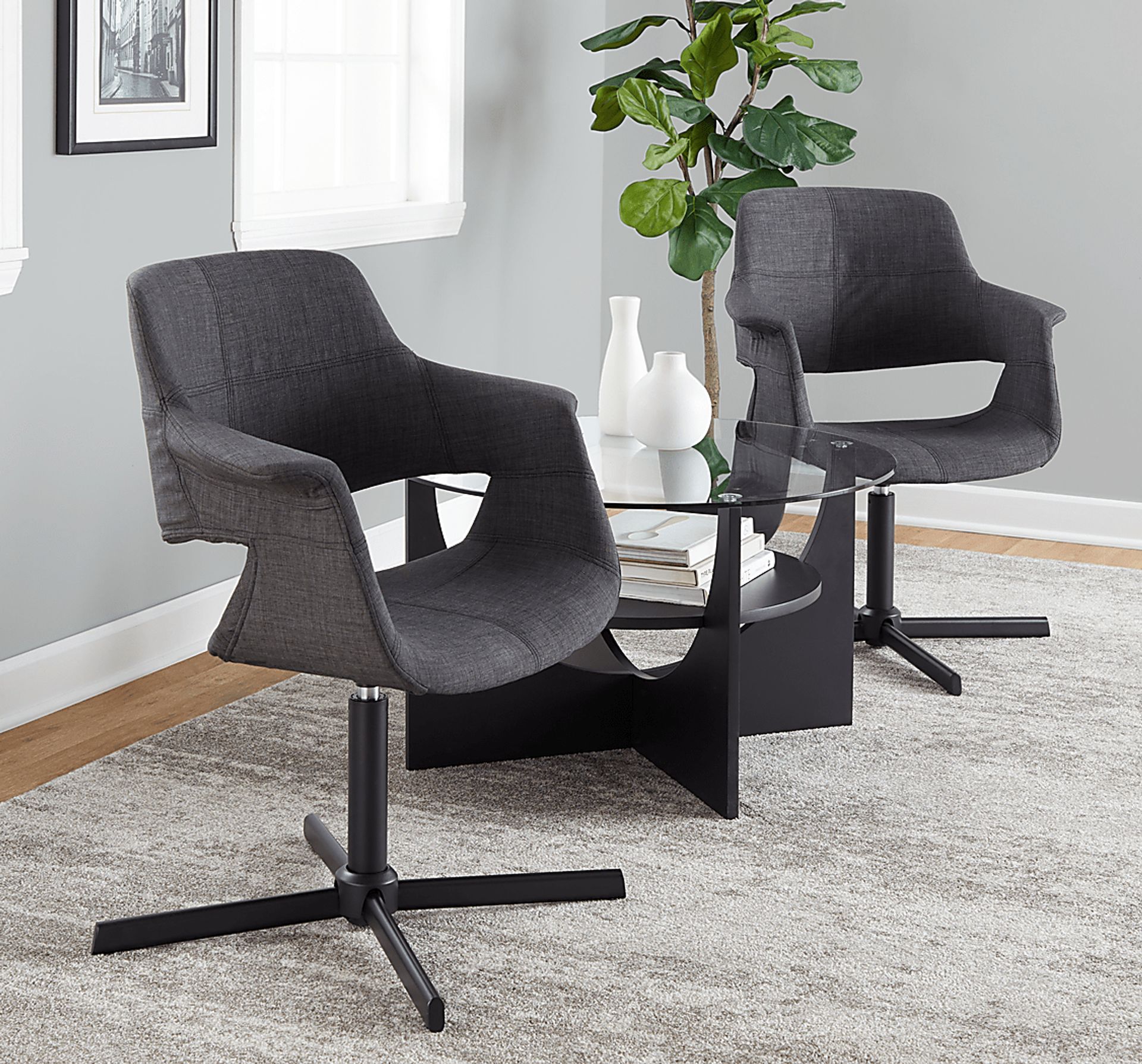 Donneita Charcoal Swivel Accent Chair - Image 8