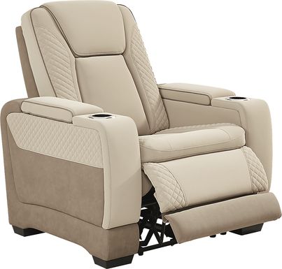 Donovan Park Beige Dual Power Recliner