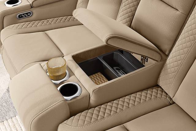 Donovan Park Beige 5 Pc Dual Power Reclining Living Room - Thumbnail - Image 16