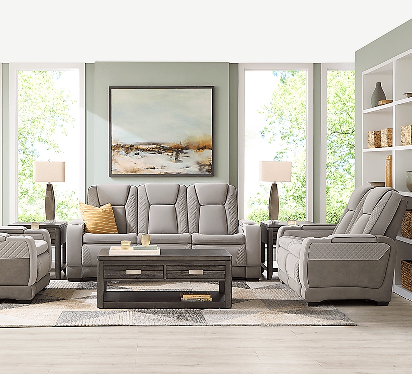 Donovan Park Gray 2 Pc Living Room with Dual Power Reclining Sofa