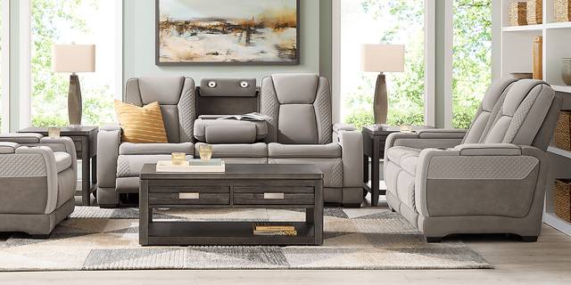 Donovan Park Gray 5 Pc Living Room with Dual Power Reclining Sofa - Thumbnail - Image 2