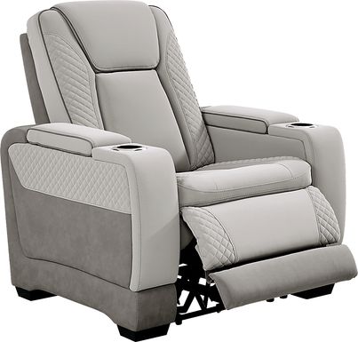 Donovan Park Gray Dual Power Recliner