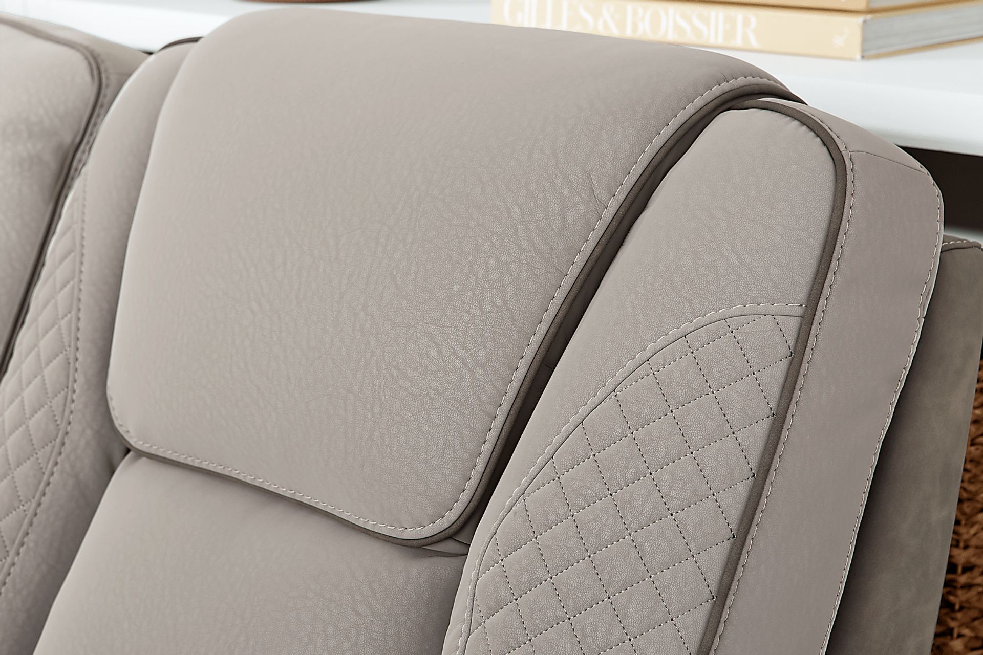 Donovan Park Gray Dual Power Reclining Console Loveseat - Image 8