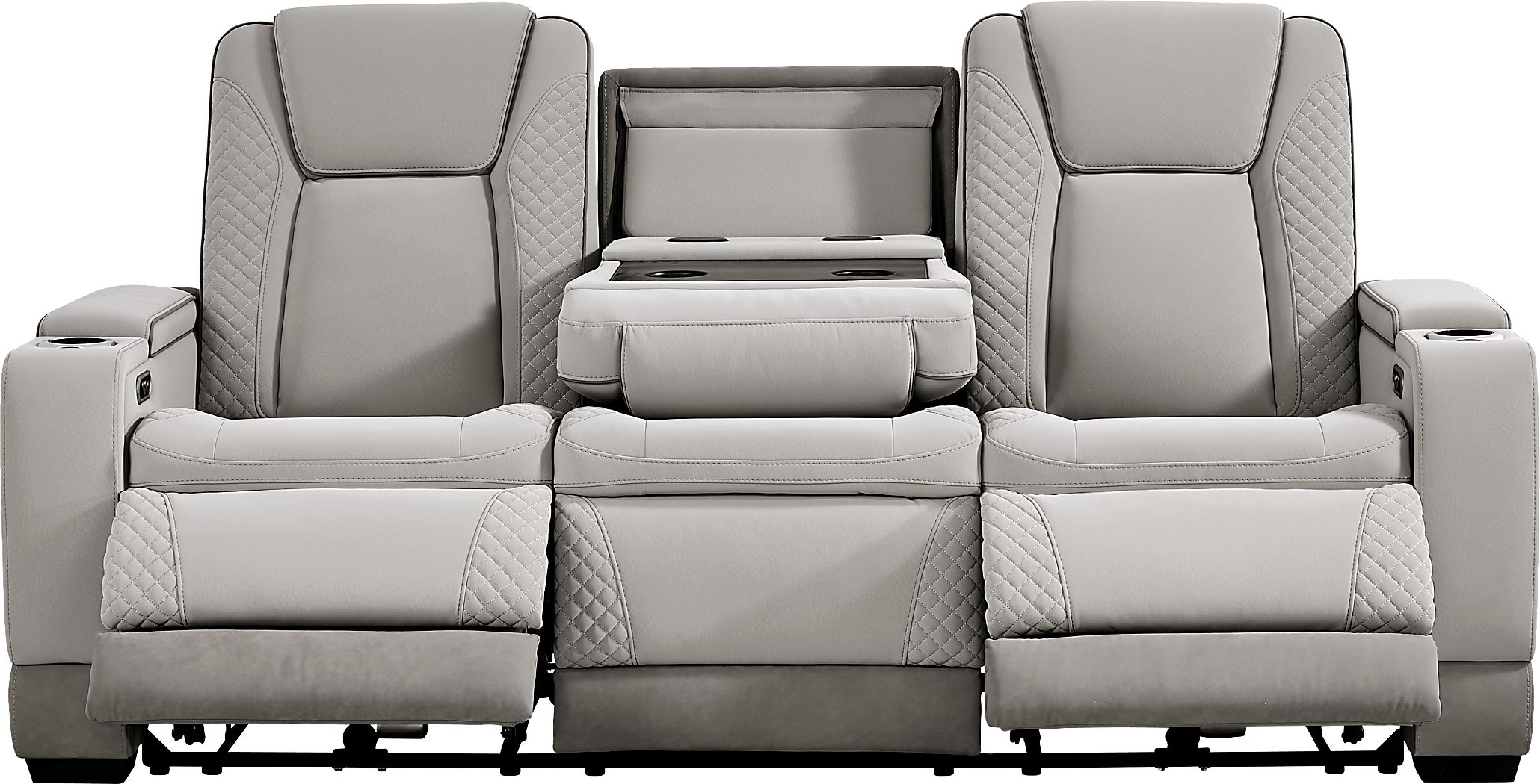 Donovan Park Gray Dual Power Reclining Sofa