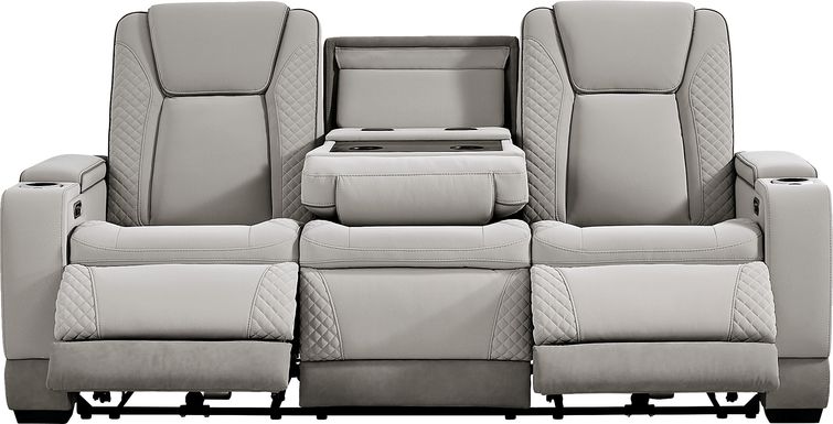 Donovan Park Gray Dual Power Reclining Sofa