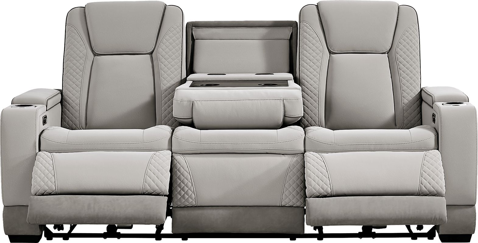 Donovan Park Gray Dual Power Reclining Sofa