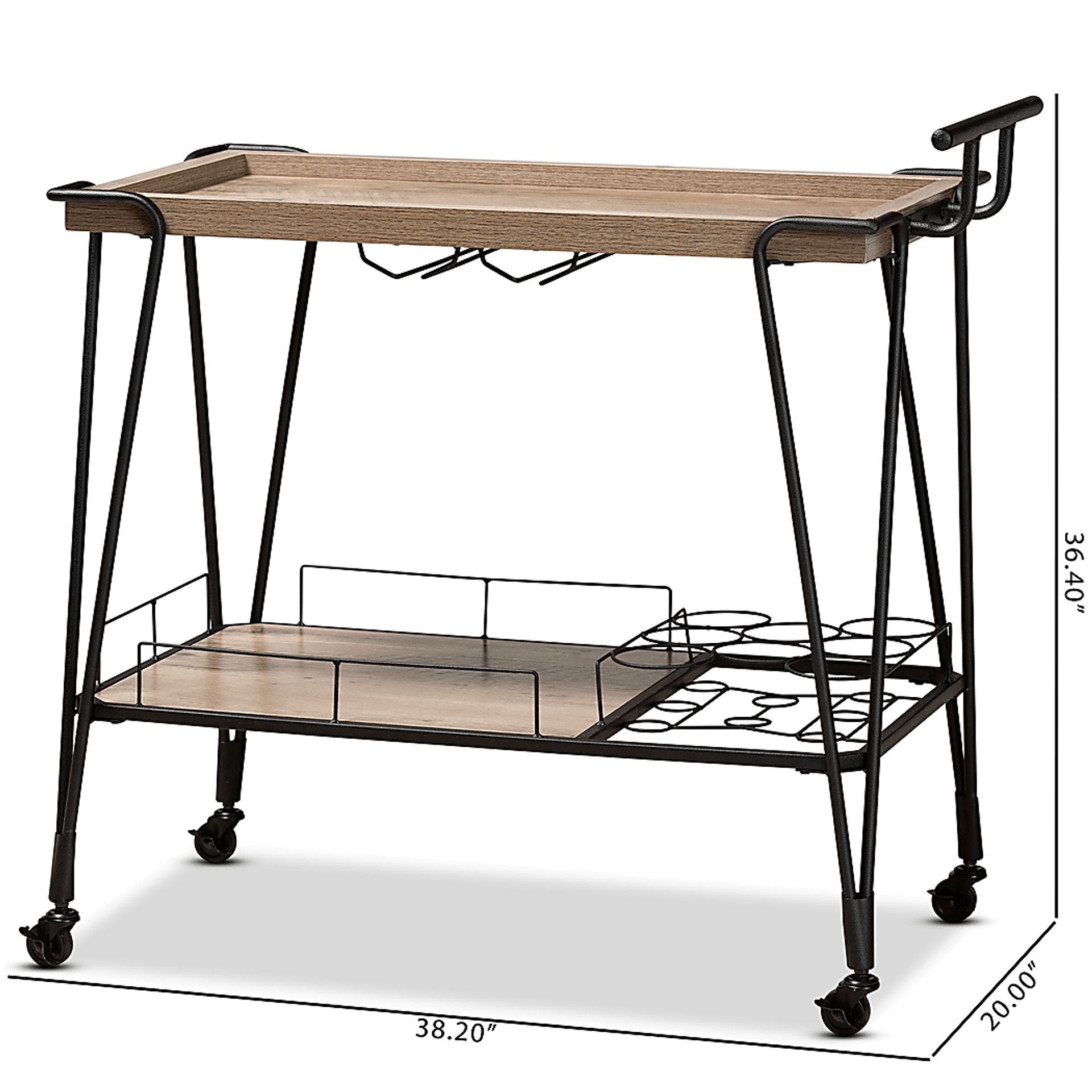 Donset Brown Kitchen Cart - Image 10