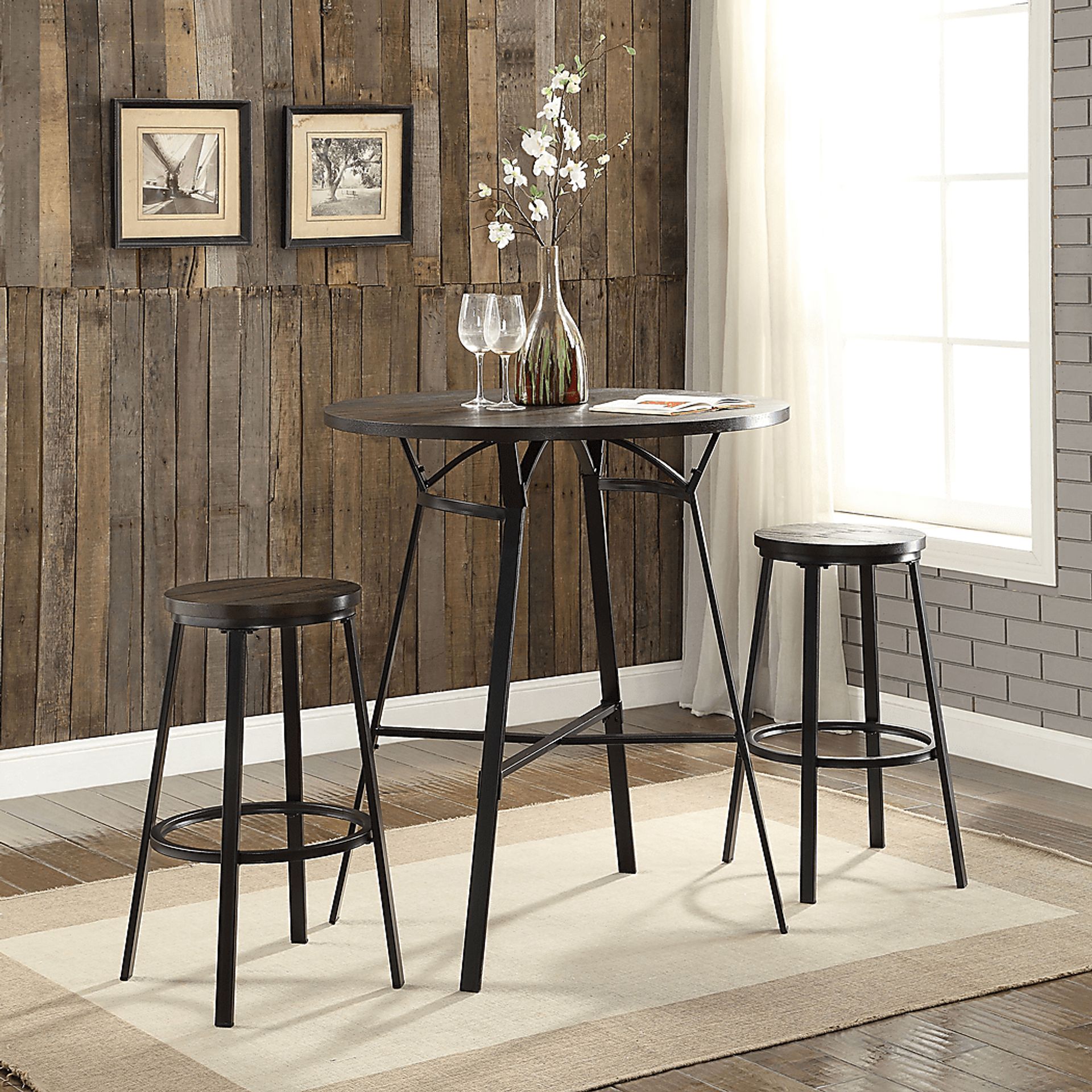 Dora Oak 3 Pc Bar Height Dining Set - Image 2