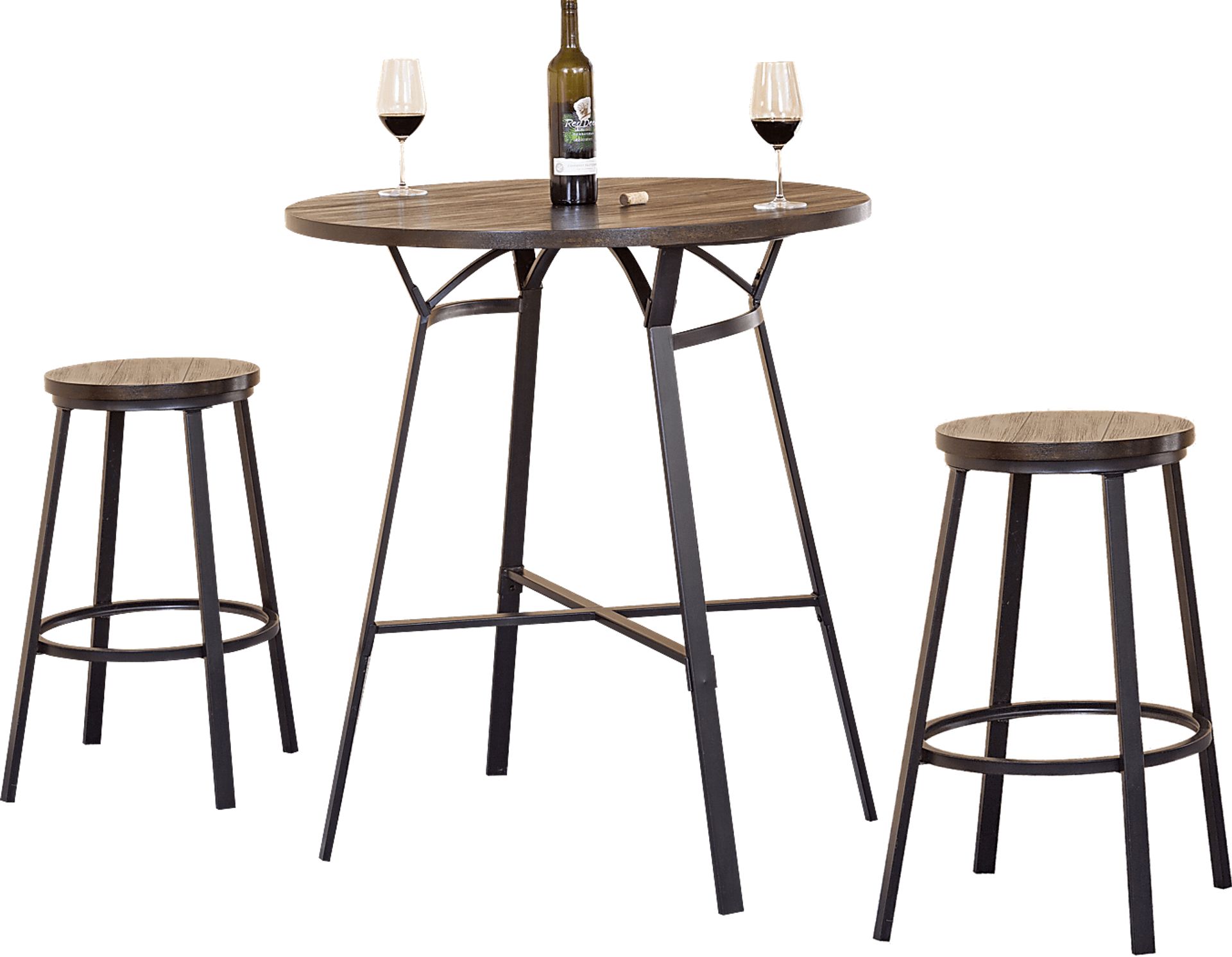 Dora Oak 3 Pc Bar Height Dining Set - Image 1
