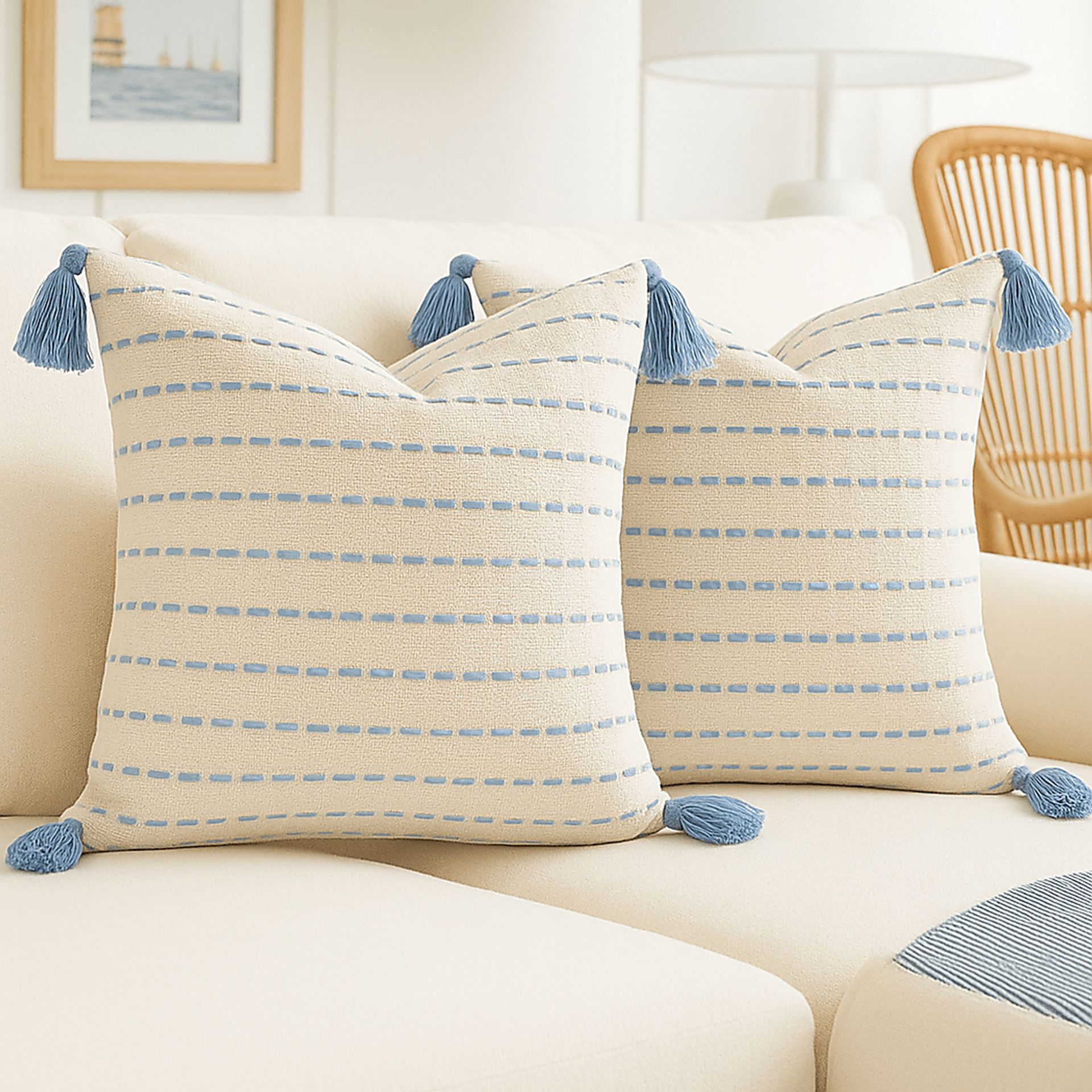 Dorath Blue Pillow, Set of 2 - Image 2