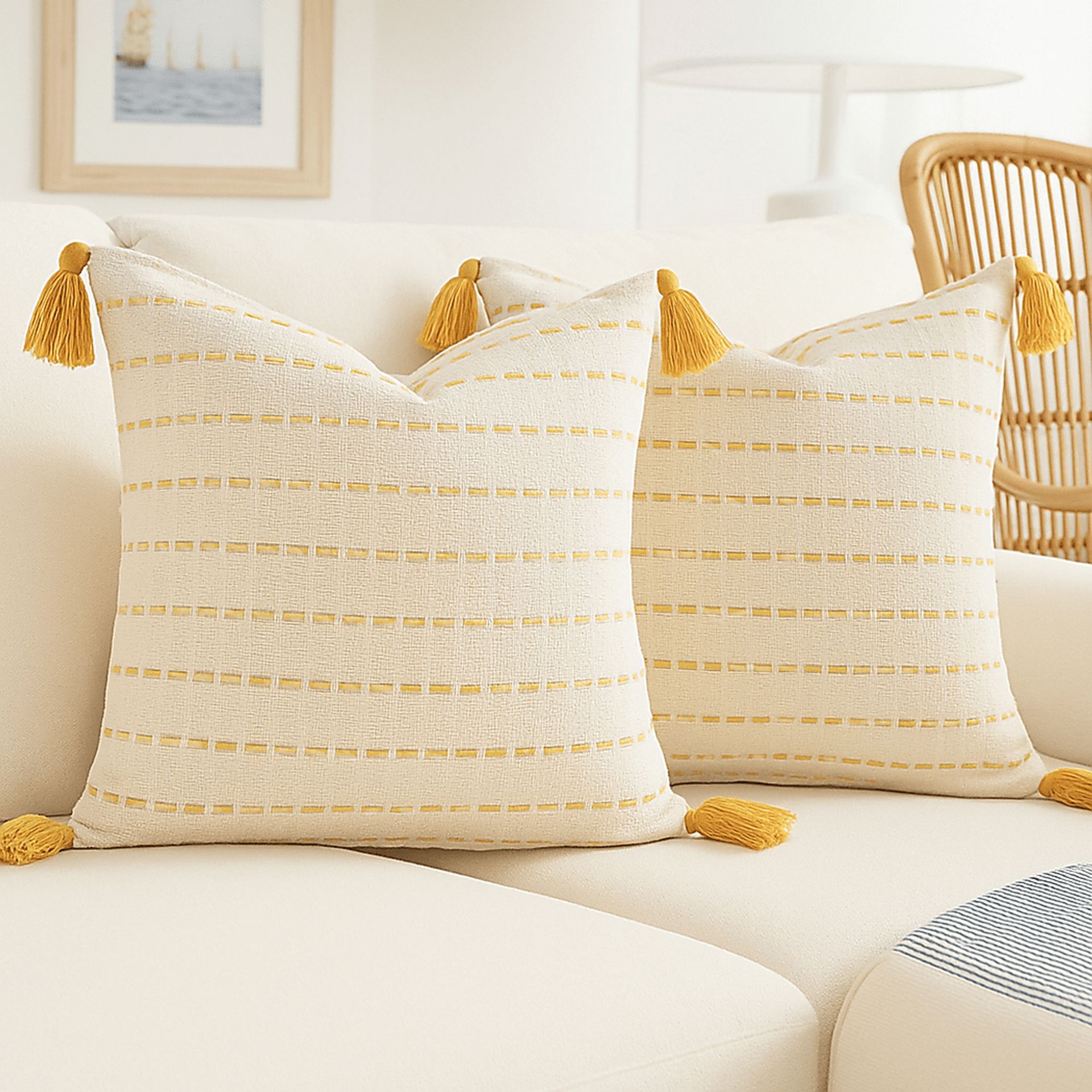 Dorath Yellow Pillow, Set of 2 - Image 2