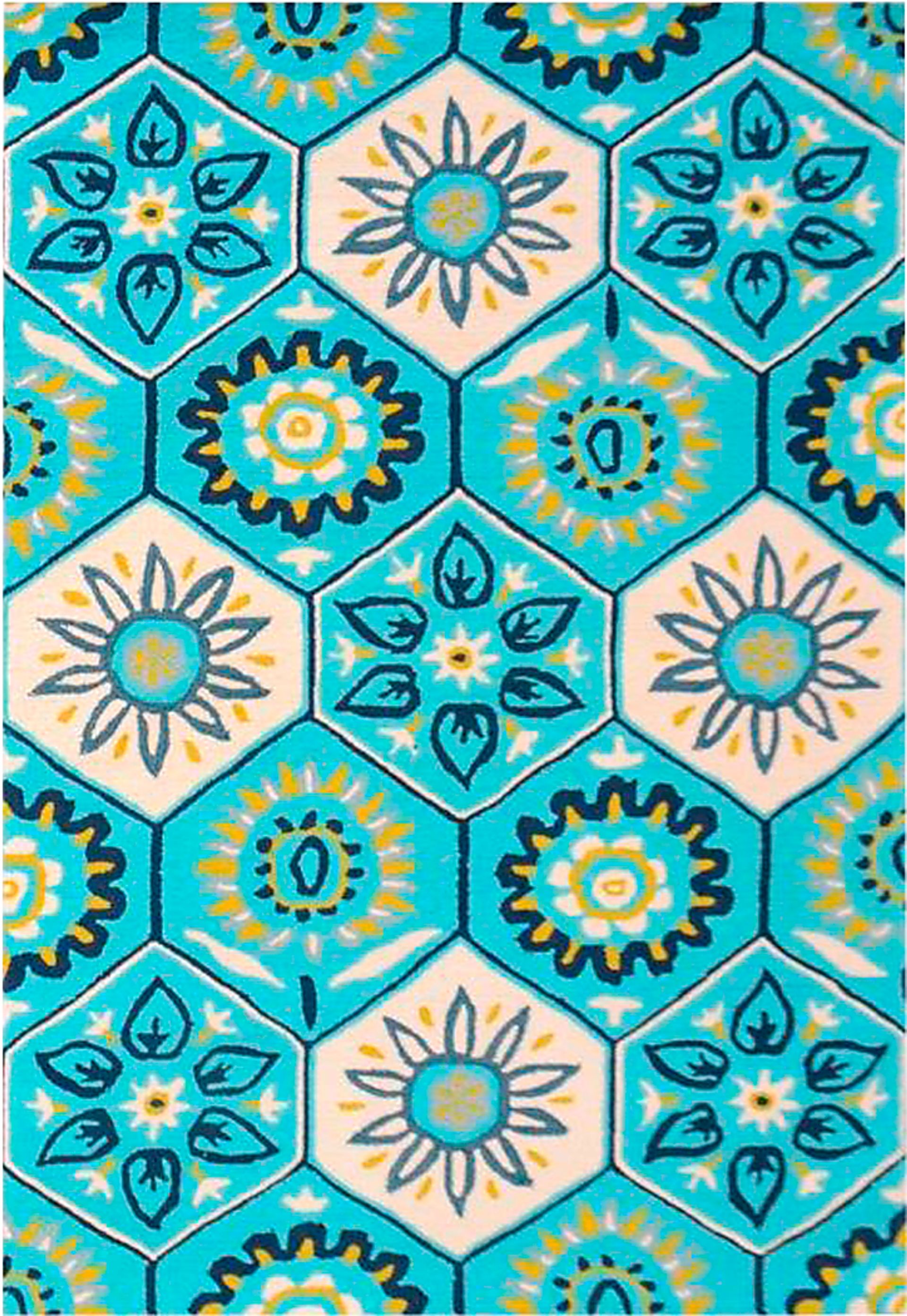 Doree Blue 5' x 8' Indoor/Outdoor Rug - Image 1