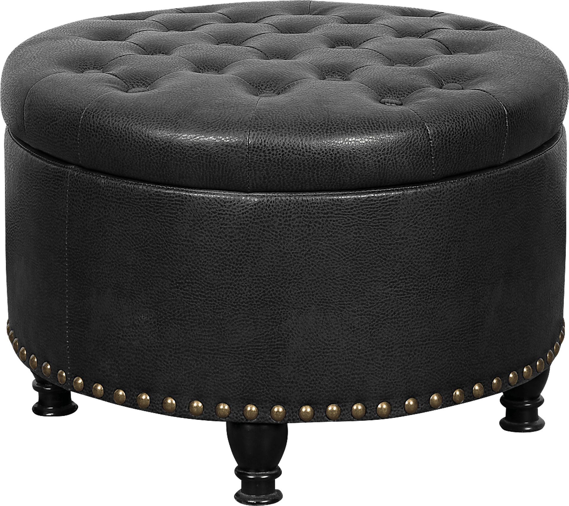 Doretta Black Storage Ottoman - Image 2