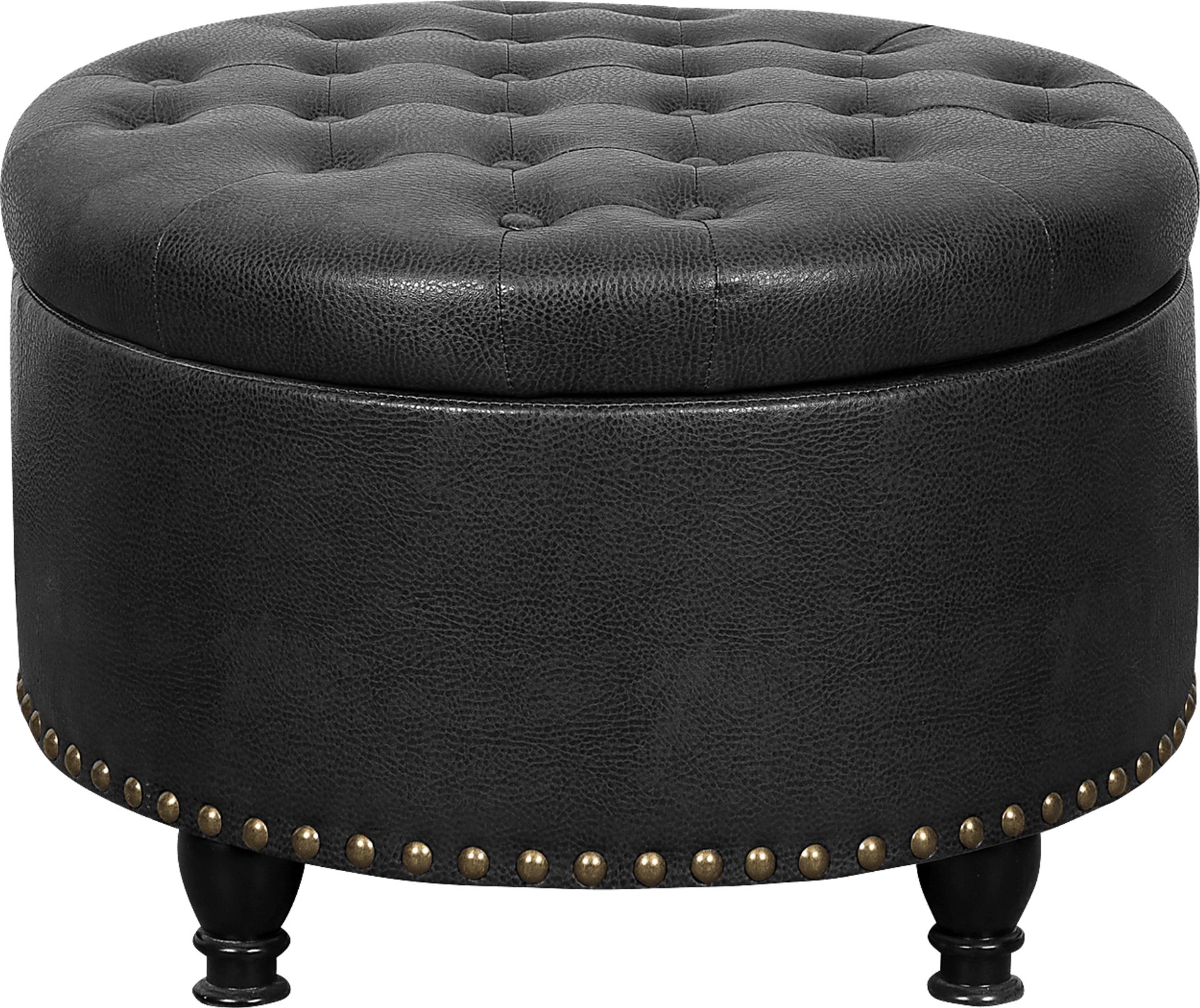 Doretta Black Storage Ottoman - Image 1