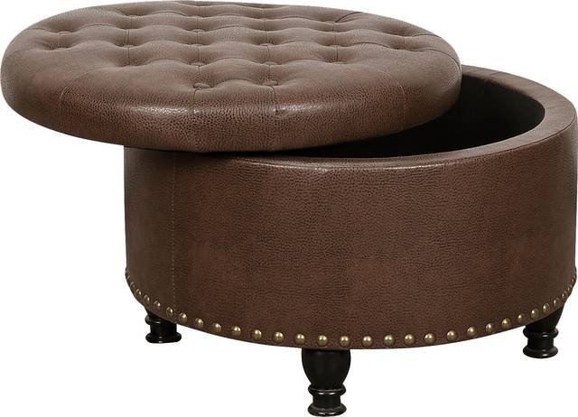 Doretta Brown Storage Ottoman - Thumbnail - Image 3