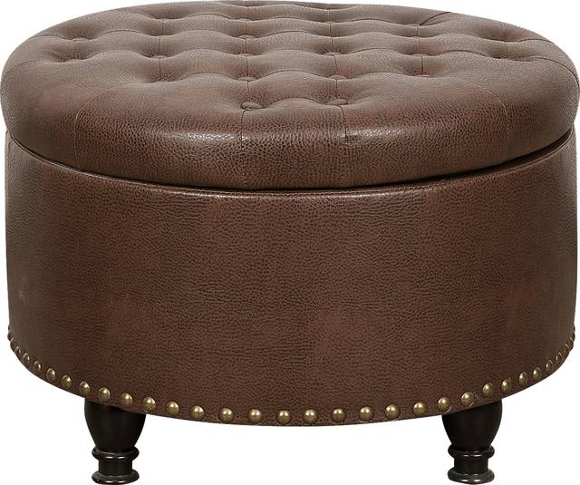 Doretta Brown Storage Ottoman - Thumbnail - Image 1