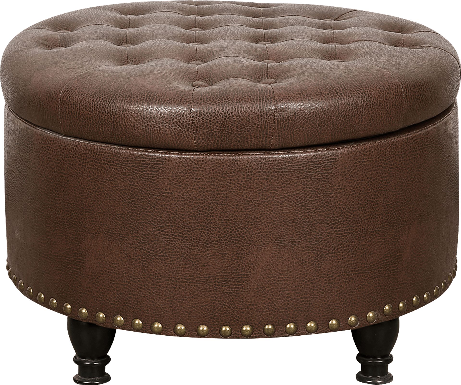 Doretta Brown Storage Ottoman - Image 1