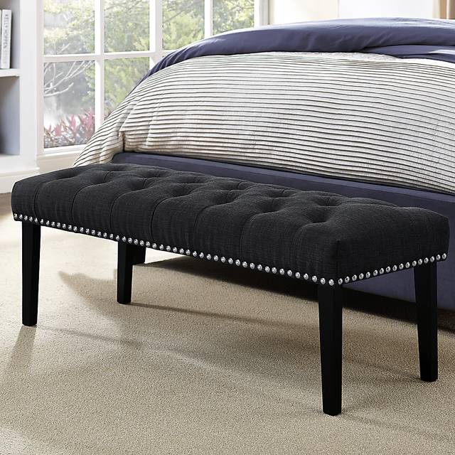 Dorian Charcoal Accent Bench - Thumbnail - Image 2