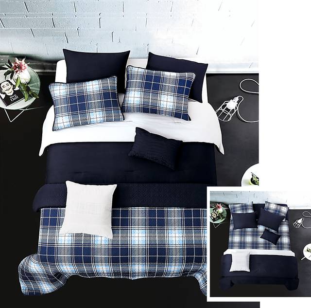 Dorion Gray 8 Pc Queen Comforter Set - Thumbnail - Image 1