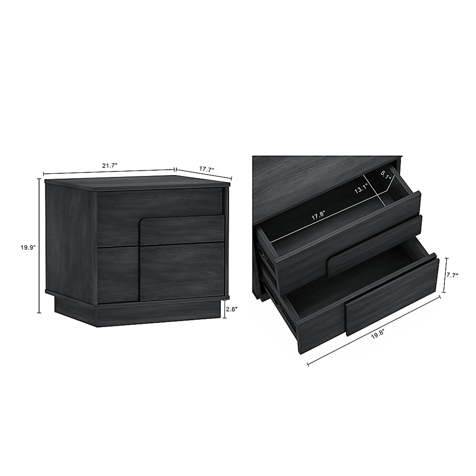 Dorriety Charcoal Gray Nightstand - Image 4