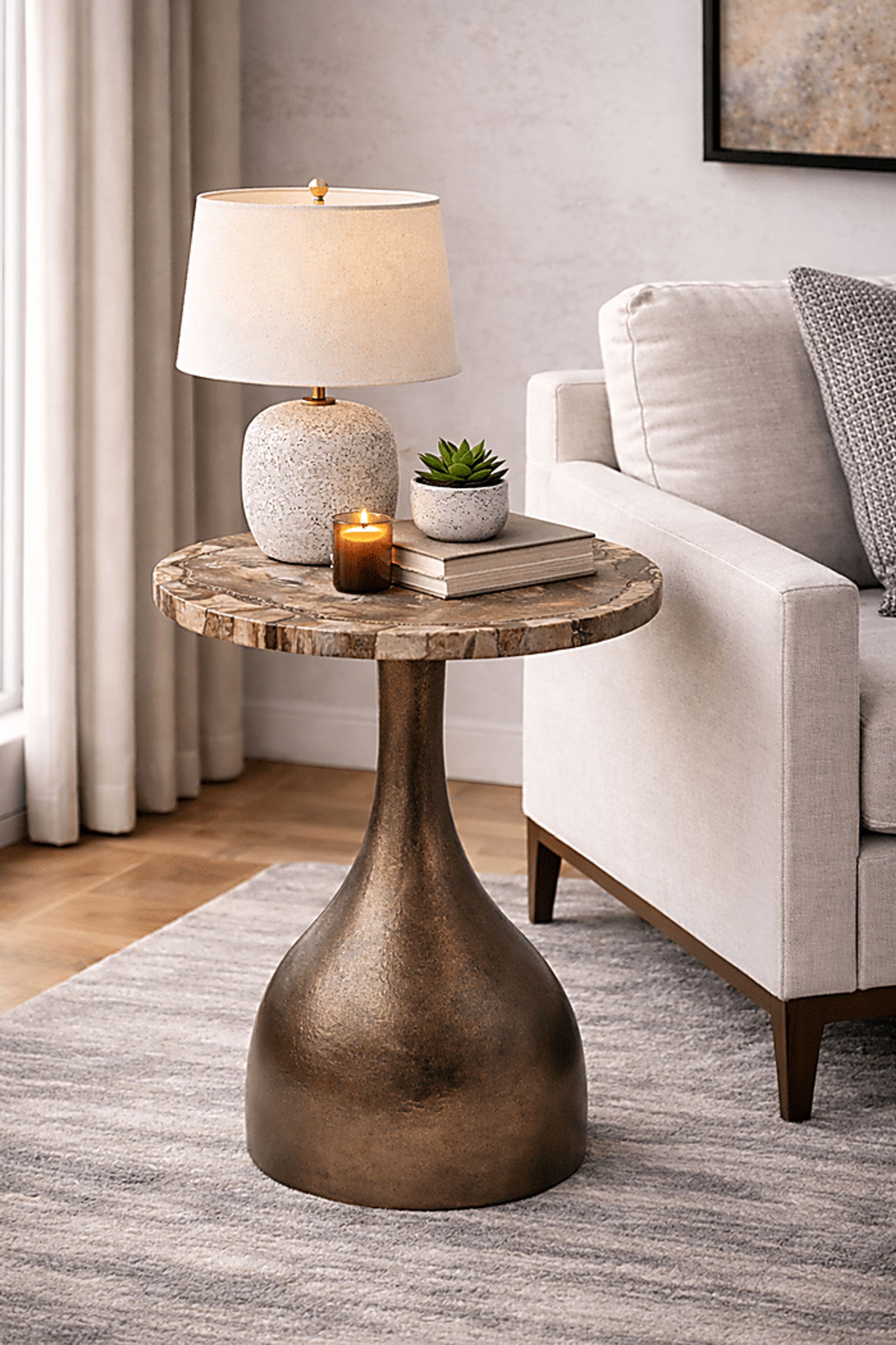 Doruzi Bronze/Brown Accent Table - Image 2