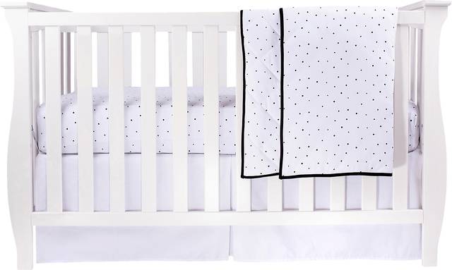 Dotville White 3 Pc Baby Bedding Set - Thumbnail - Image 1