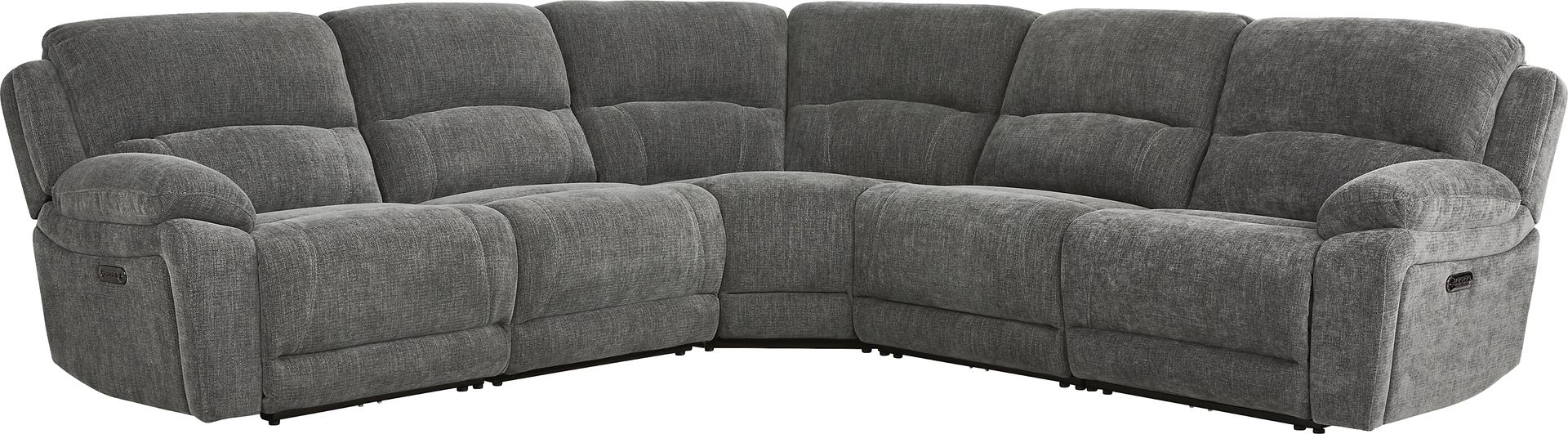 Douglas Park Charcoal 5 Pc Dual Power Reclining Sectional - Image 3