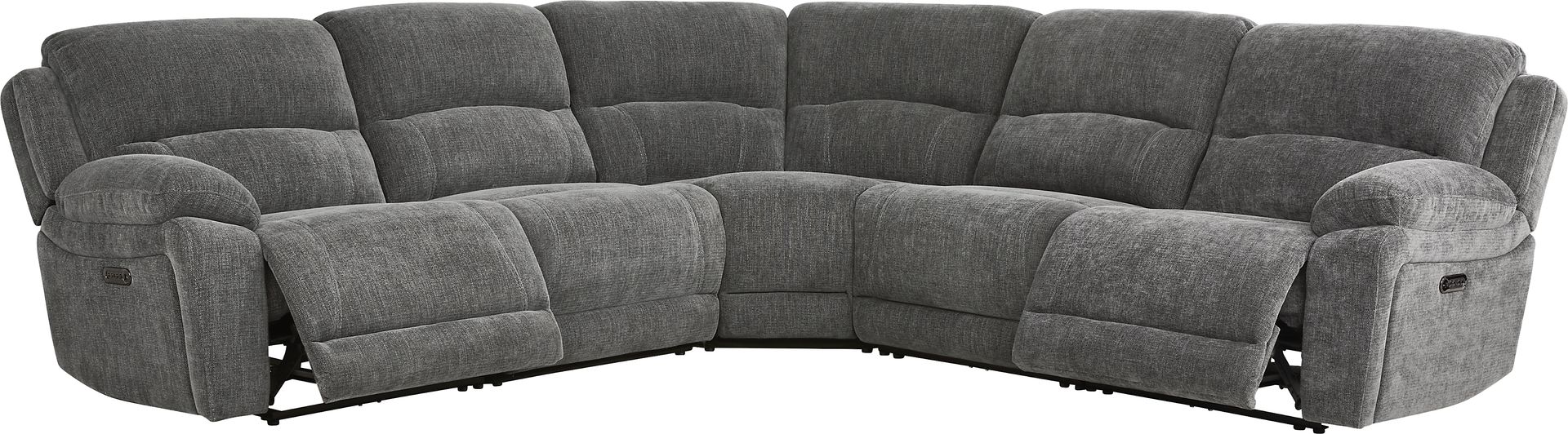 Douglas Park Charcoal 5 Pc Dual Power Reclining Sectional - Image 1