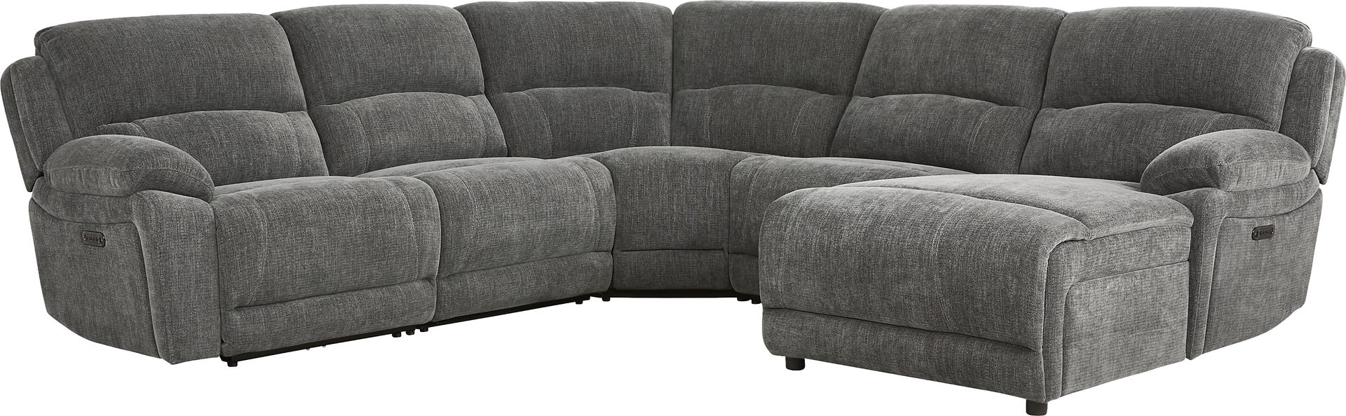 Douglas Park Charcoal 5 Pc Dual Power Reclining Sectional - Image 3