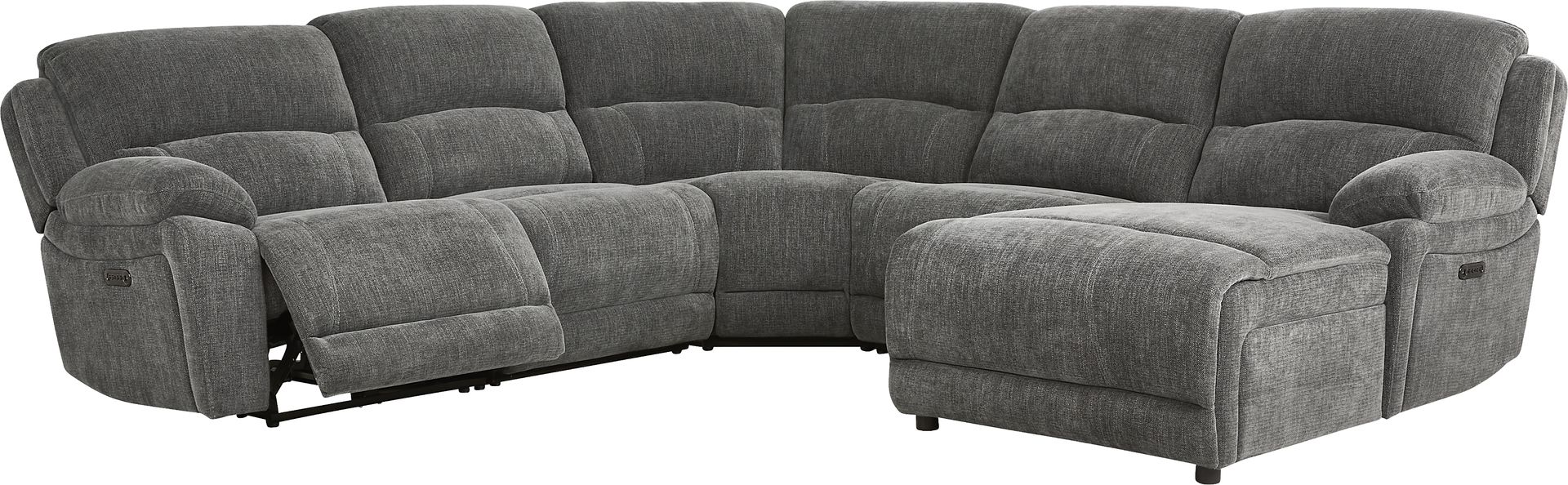 Douglas Park Charcoal 5 Pc Dual Power Reclining Sectional - Image 1