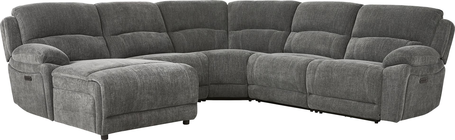 Douglas Park Charcoal 5 Pc Dual Power Reclining Sectional - Image 3