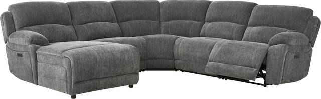 Douglas Park Charcoal 5 Pc Dual Power Reclining Sectional - Thumbnail - Image 1