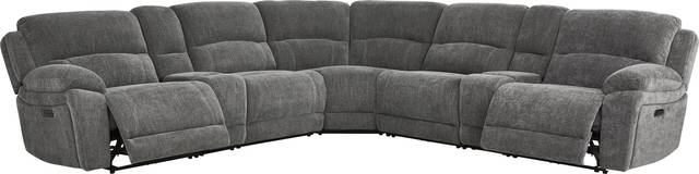 Douglas Park Charcoal 7 Pc Dual Power Reclining Sectional - Thumbnail - Image 1