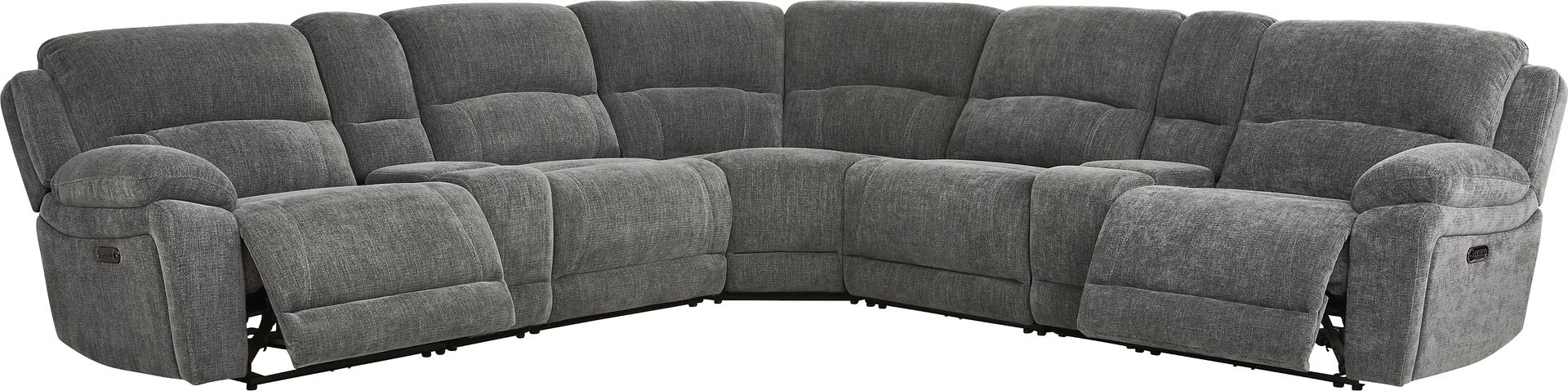 Douglas Park Charcoal 7 Pc Dual Power Reclining Sectional - Image 1