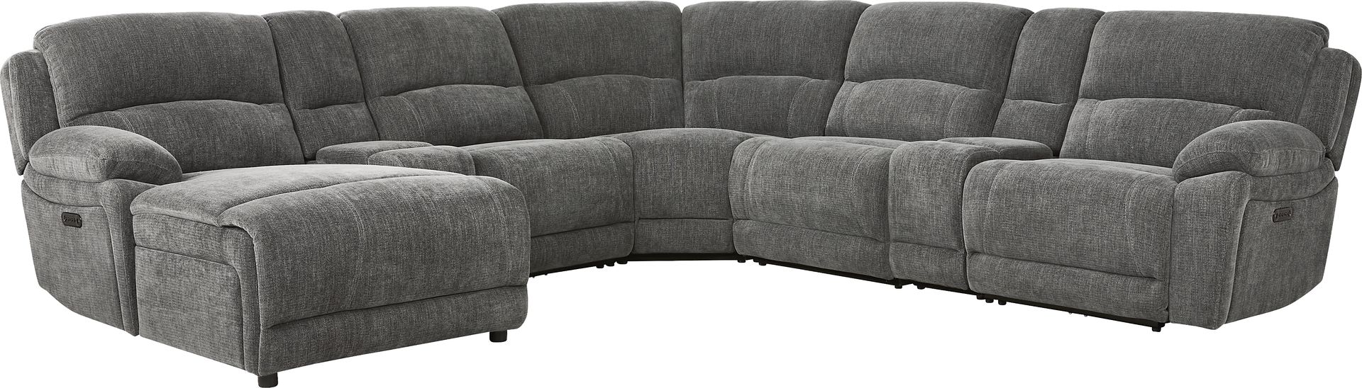 Douglas Park Charcoal 7 Pc Dual Power Reclining Sectional - Image 3