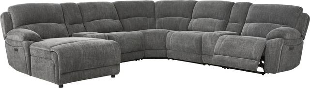 Douglas Park Charcoal 7 Pc Dual Power Reclining Sectional - Thumbnail - Image 1