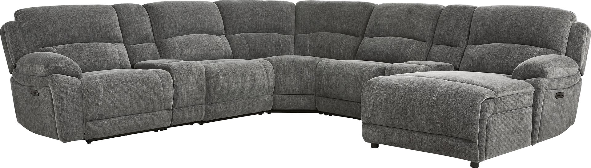 Douglas Park Charcoal 7 Pc Dual Power Reclining Sectional - Image 3