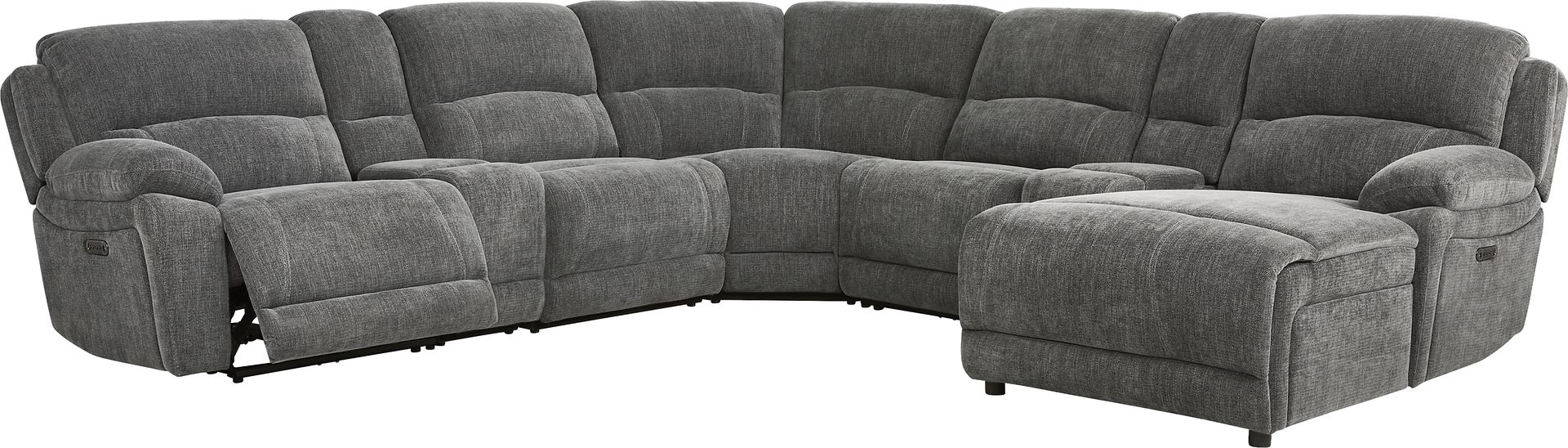 Douglas Park Charcoal 7 Pc Dual Power Reclining Sectional - Image 1