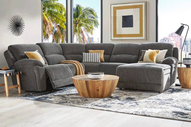 Douglas Park Charcoal 8 Pc Dual Power Reclining Sectional Living Room - Thumbnail - Image 1