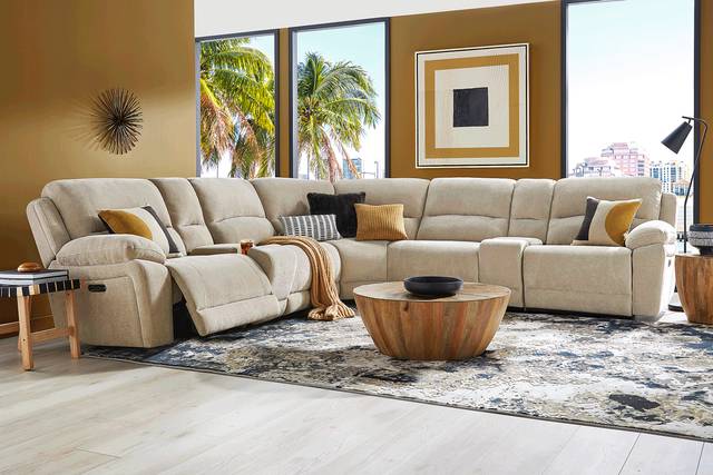 Douglas Park Sand 7 Pc Dual Power Reclining Sectional - Thumbnail - Image 2