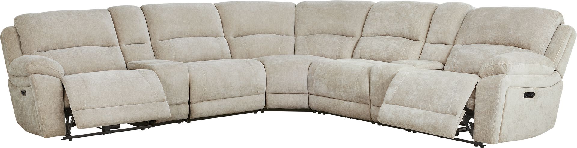 Douglas Park Sand 7 Pc Dual Power Reclining Sectional - Image 1