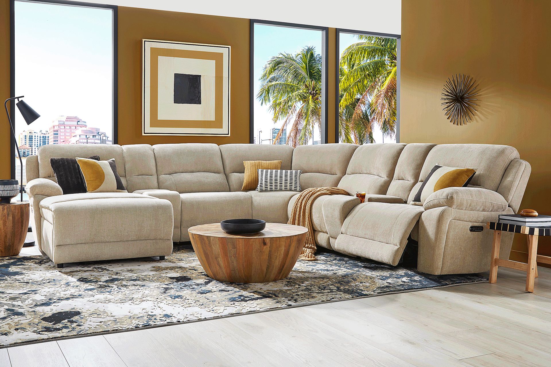 Douglas Park Sand 7 Pc Dual Power Reclining Sectional - Image 2
