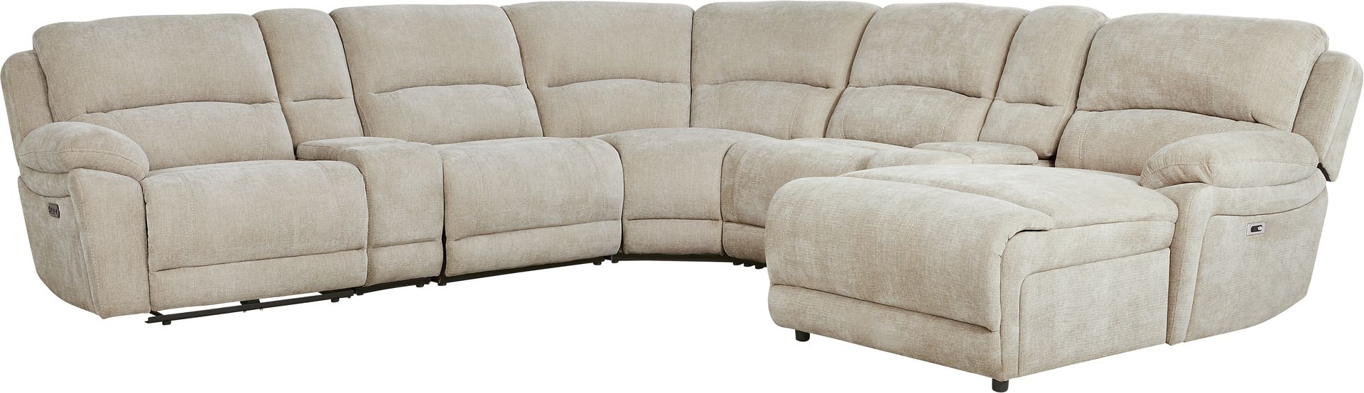 Douglas Park Sand 7 Pc Dual Power Reclining Sectional - Image 3