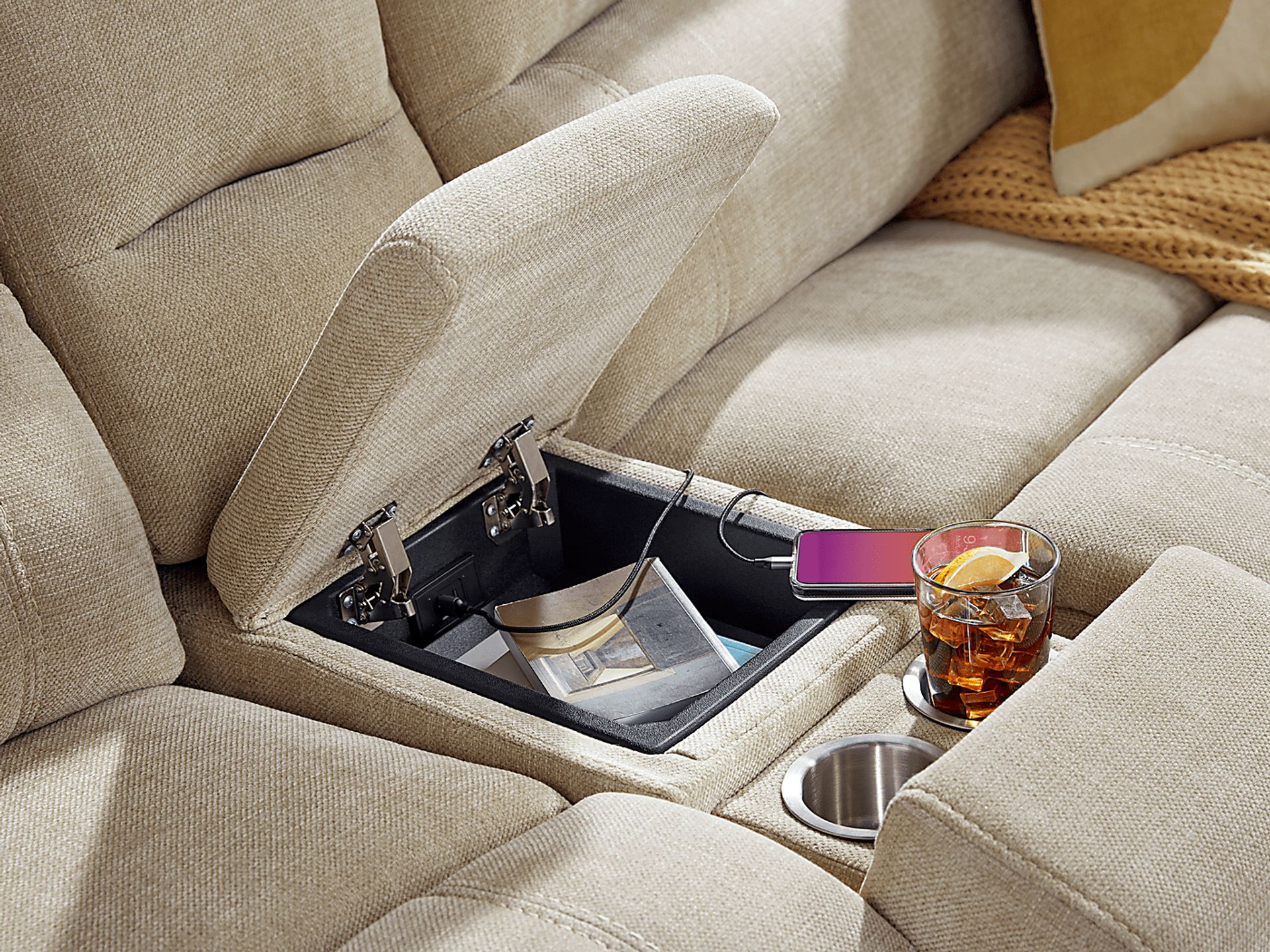 Douglas Park Sand 7 Pc Dual Power Reclining Sectional - Image 6