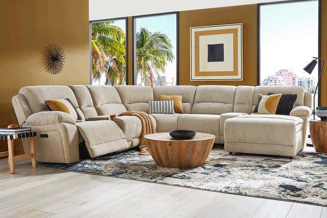 Douglas Park Sand 7 Pc Dual Power Reclining Sectional - Thumbnail - Image 2