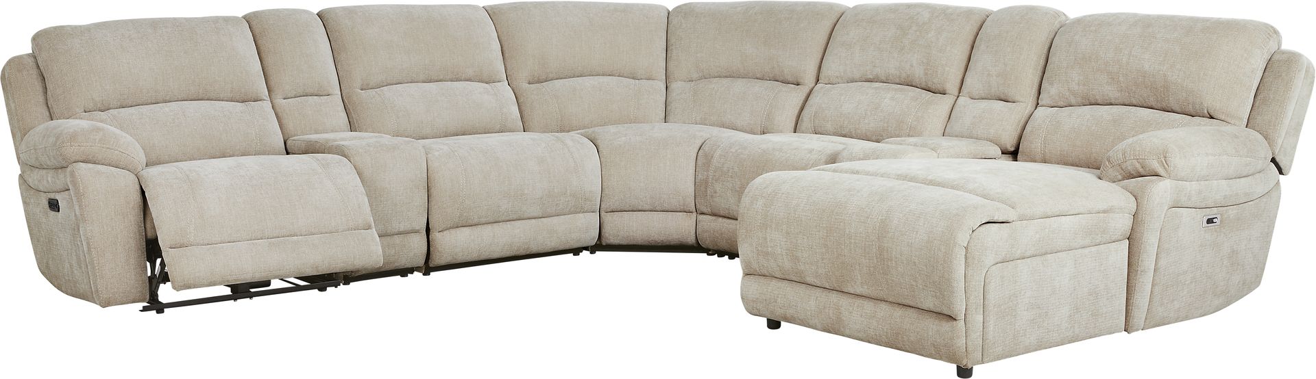 Douglas Park Sand 7 Pc Dual Power Reclining Sectional - Image 1